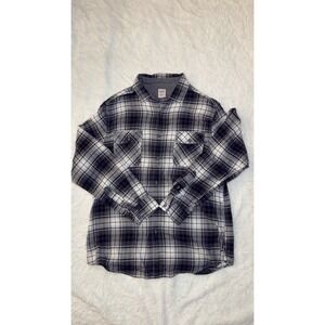 Mossimo Athletic Fit Plaid Flannel Button Down Top LARGE